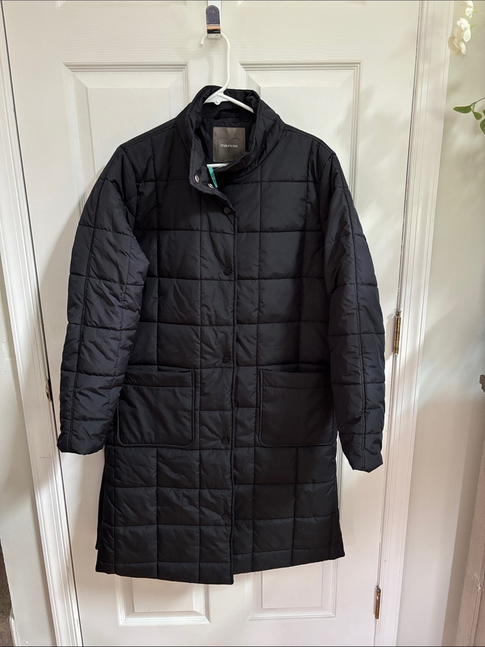 Maurices Black Quilted Long Puffer Coat